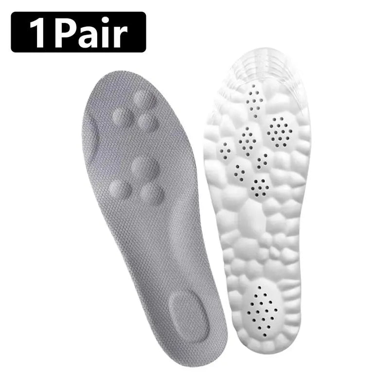 4D Cloud Insoles for Plantar Fasciitis & Arch Support | Memory Foam Shock Absorption Shoe Inserts for Foot Pain Relief | Anti-Fatigue Comfort for Men & Women (Gray 6.5-11)