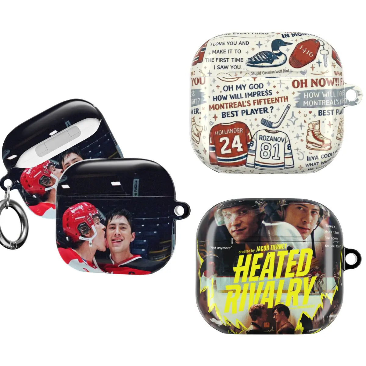 Heated Rivalry Inspired Airpods Case for Generation 1 2 3 4 & Pro 1 2 3, Hollander & Rozanov LGBT Love Romance Hockey Movie Booktok Merch Gift for Fan Reader Airpods Cover