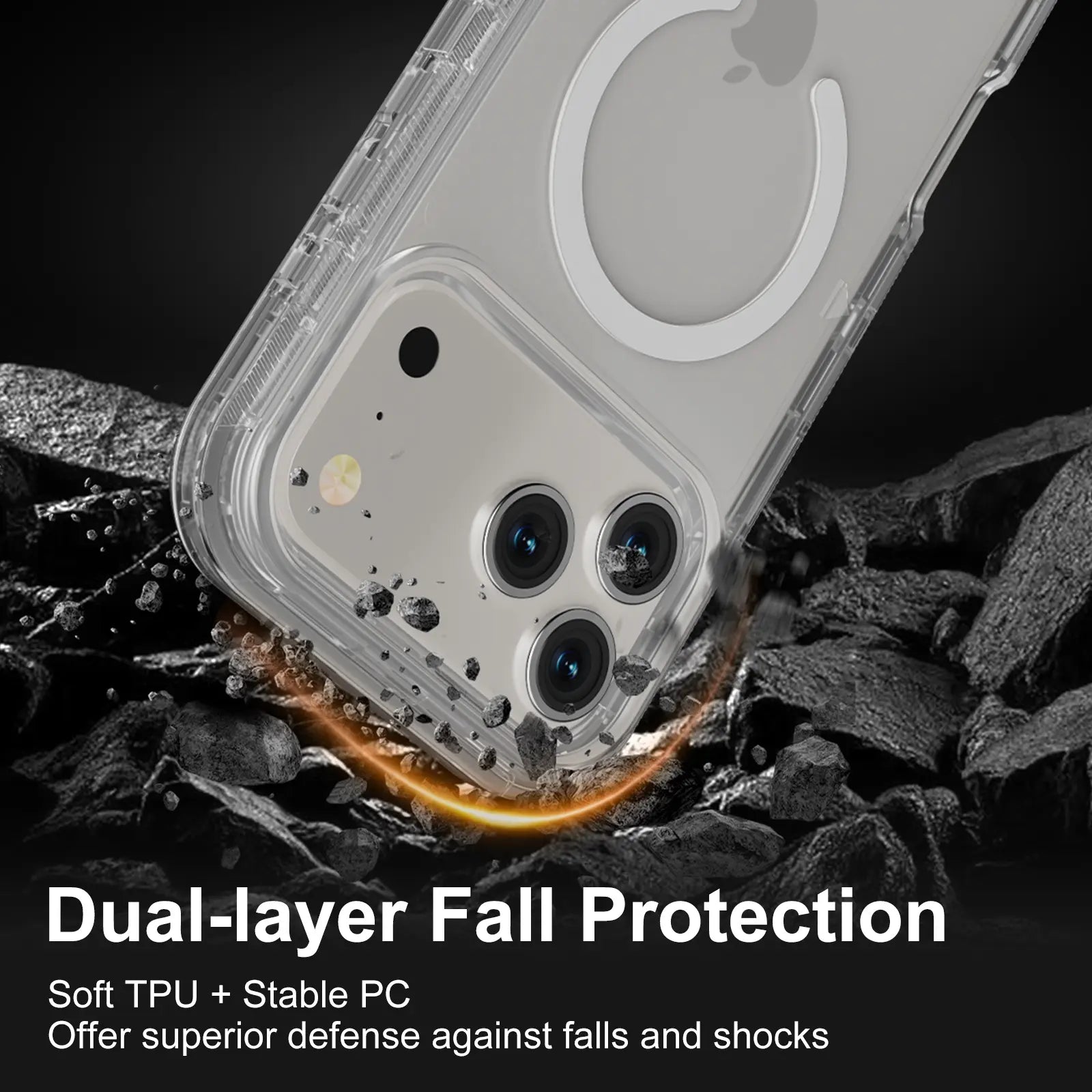 Magsafe Defender Case for Iphone 17 Pro Max 16 15 14 13, Multi-Layer Case Hybrid Heavy Duty Shockproof Case, Magnetic Transparent Clear Cover Protective Smartphone Case for Apple Iphone 17 Air