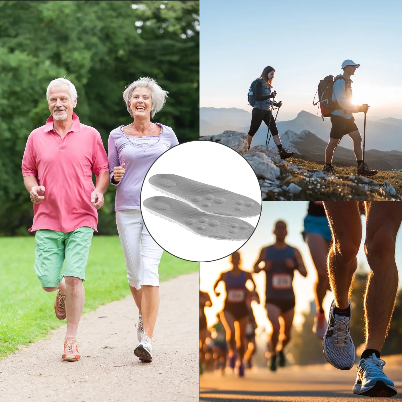 4D Cloud Insoles for Plantar Fasciitis & Arch Support | Memory Foam Shock Absorption Shoe Inserts for Foot Pain Relief | Anti-Fatigue Comfort for Men & Women (Gray 6.5-11)